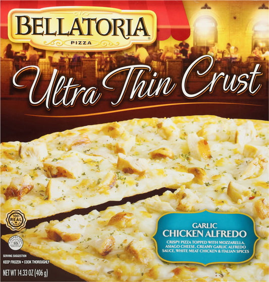 Bellatoria Ultra Thin Crust Garlic Chicken Alfredo Pizza