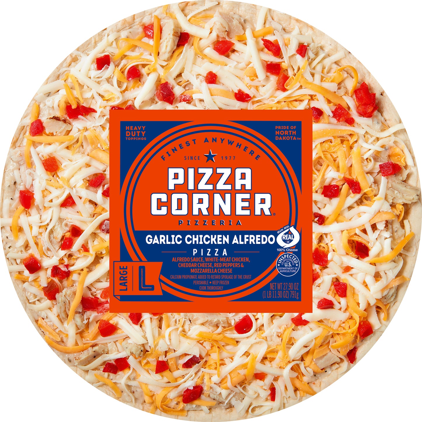 Pizza Corner 13 Inch Garlic Chicken Alfredo Pizza