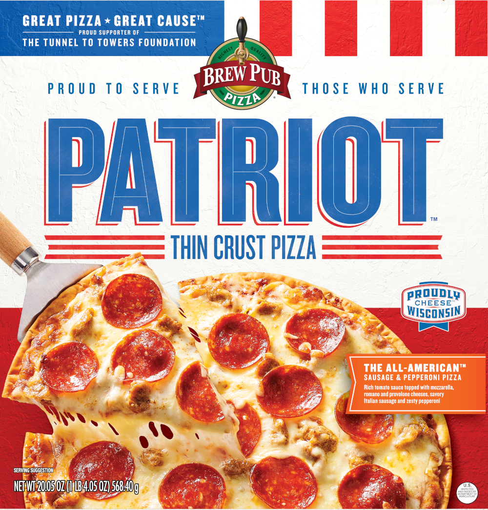 Brew Pub Patriot Thin Crust Pizza - The All-American Sausage and Pepperoni Pizza (1 Count)