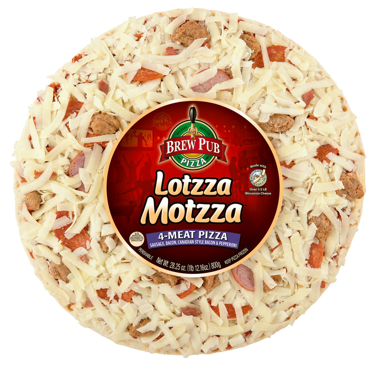 Brew Pub, 4 Meat, 9-inch Personal Pizza 12 Pack