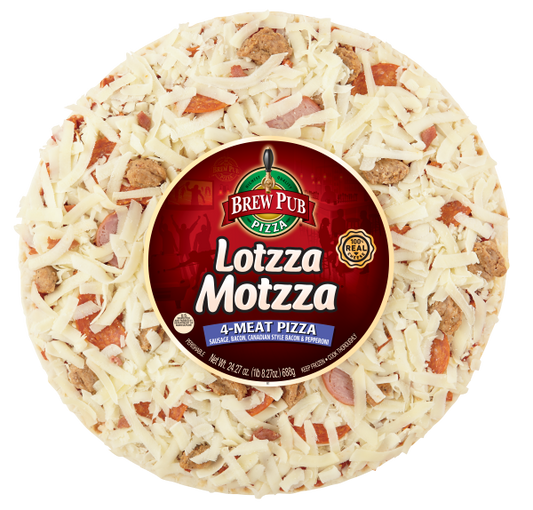 Brew Pub Lotzza Motzza 4 Meat Pizza