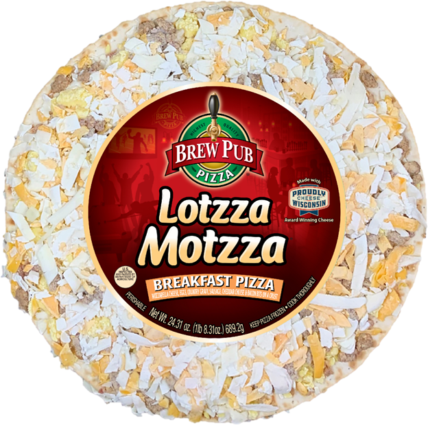 Brew Pub Lotzza Motzza Breakfast Pizza