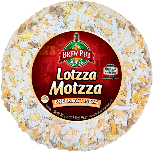 Brew Pub Lotzza Motzza Breakfast Pizza
